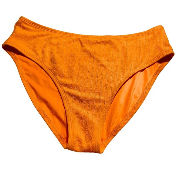 Nova Swim Orange High-Waisted Textured Bikini Bottom Polyester/Spandex Size 1X - Picture 1 of 5
